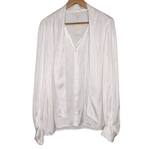 NWT Maje Cilar Ecru Women's Button Down Blouse Top